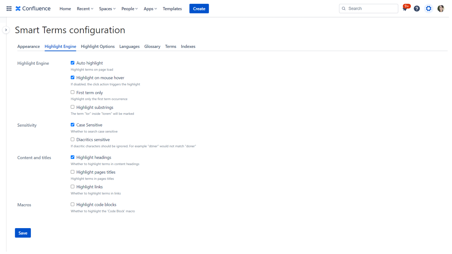 App configuration
