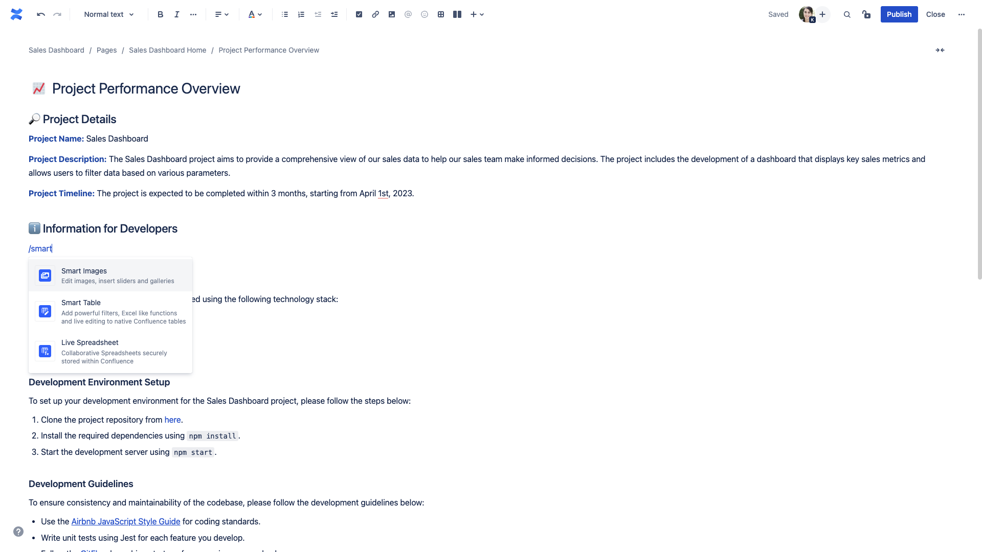 How to add a Smart Table?